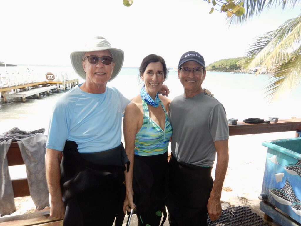 Me and my dive buddies who recommended Sun Divers Roatan.